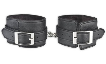 Черные фиксаторы для ног из искусственной кожи