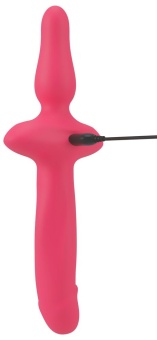 Розовый двусторонний вибратор 2in1 Vibrator   Butt Plug