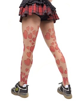 Озорные колготки с принтом в виде сердечек