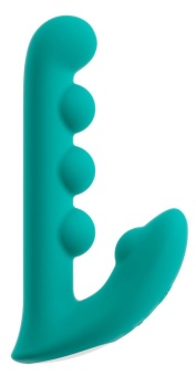 Зеленый вибратор SYLORA Unique Beads Vibrator - 17 см.