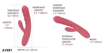 Вибратор-кролик Svakom Avery с возвратно поступательными движениями розовый