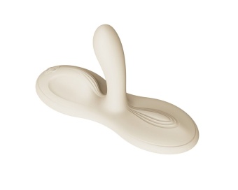 Белая виброподушка с функцией нагрева Flora