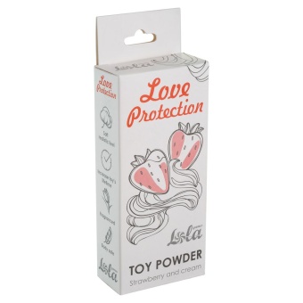 Пудра для игрушек ароматизированная Love Protection Клубника со сливками 15 г