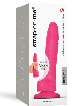 Реалистичный фаллоимитатор Strap-On-Me Sliding Skin S 12,8 см розовый