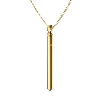 Золотистая подвеска-вибратор Genie Flirting Pen