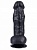 Черный вибратор-реалистик на присоске №5 - 16 см.
