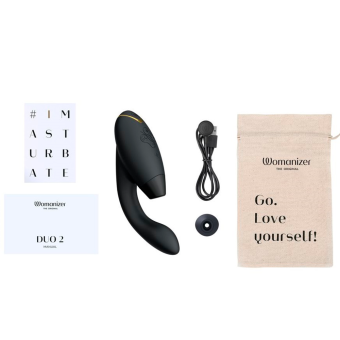 Вибратор с бесконтактной стимуляцией клитора Womanizer DUO 2 чёрный