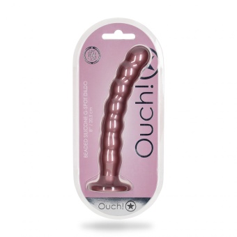 Розовый фаллоимитатор Beaded G-Spot - 21 см.