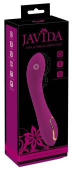 Лиловый вибратор с функцией расширения Inflatable Vibrator - 21,1 см.
