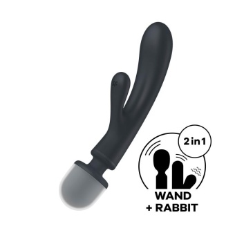 Двухсторонний вибромассажер Satisfyer Triple Lover серый