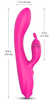 Вибратор-кролик с функцией нагрева 21,8 см розовый