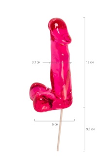 Розовый леденец в форме пениса со вкусом бабл-гам