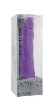 Фиолетовый вибратор-реалистик PURRFECT SILICONE CLASSIC 7.1INCH PURPLE - 18 см.