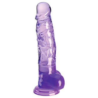 Гелевый фаллоимитатор с мошонкой King Cock Clear 16 см фиолетовый