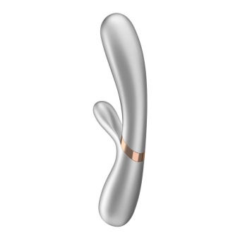 Вибратор с клиторальным стимулятором, приложением и подогревом Satisfyer Hot Lover серебро