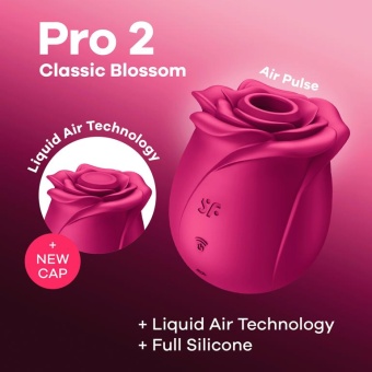 Вакуумный стимулятор Satisfyer Pro 2 Classic Blossom с дополнительной насадкой розовый