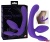 Фиолетовый безремневой страпон с двумя пробками Triple Teaser