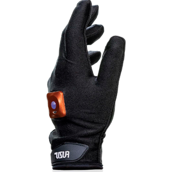 Левая массажная перчатка с вибрацией Fuzu Vibrating Massage Glove M чёрная