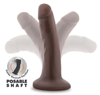 Коричневый фаллоимитатор-реалистик 5 Inch Posable Dildo - 13,9 см.