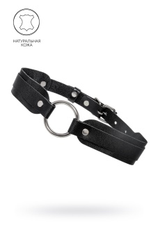Черный кожаный чокер-ошейник со скруглёнными углами