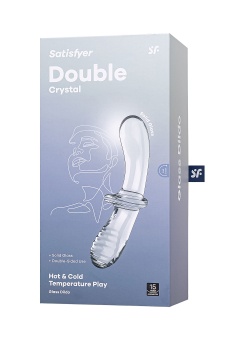 Двухсторонний фаллоимитатор Satisfyer Double Crystal из прозрачного стекла