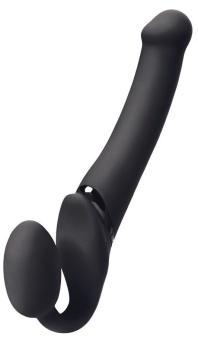 Безремневой страпон с вибрацией и пультом управления Strap-on-me XL чёрный