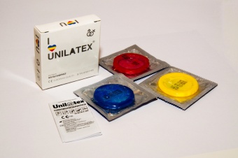 Ароматизированные презервативы Unilatex Multifrutis цветные - 3 шт