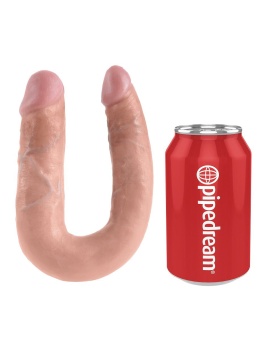 Двухсторонний фаллоимитатор King Cock U-Shaped Double средний телесный
