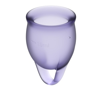 Набор из 2 менструальных чаш с петелькой Satisfyer фиолетовый