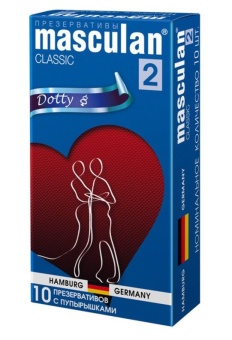 Презервативы Masculan Classic 2 Dotty с пупырышками - 10 шт