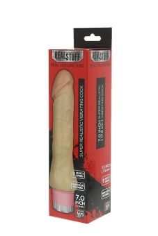 Телесный вибратор-реалистик REALSTUFF 7INCH VIBRATOR - 17,8 см.