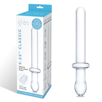 Прямой двусторонний стеклянный фаллоимитатор Glas Classic Handblown