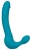 Бирюзовый безремневой страпон Luna Strapless Silicone Dildo - 22,86 см.