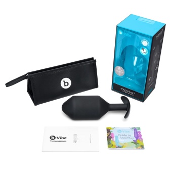 Утяжелённая анальная пробка для ношения b-Vibe Snug Plug 7 огромная чёрная