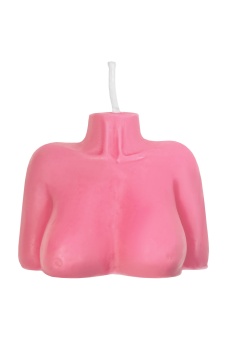 Розовая сувенирная свеча «Женский силуэт»
