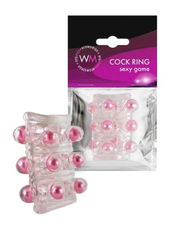 Прозрачная сквозная насадка на пенис с цветными шариками