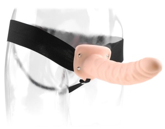 Реалистичный фаллопротез Pipedream Hollow Strap-on телесный - 19 см