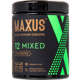 Микс-набор презервативов Maxus Mixed X-Edition 12 шт с кейсом