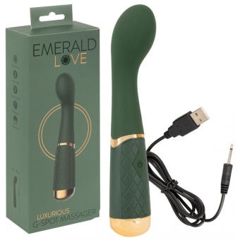 Вибратор Emerald Love Luxurious с изгибом для зоны G - 19,5 см