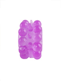 Лиловое эрекционное кольцо с 2 рядами стимулирующих шариков