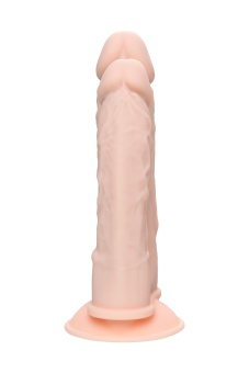 Телесный анально-вагинальный вибратор RealStick Silicone Jason M - 18 см.