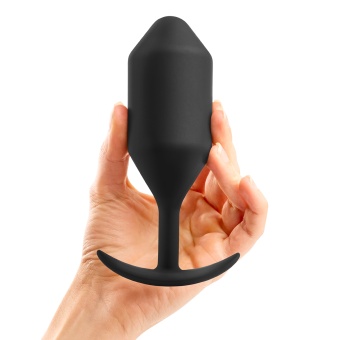 Утяжеленная анальная пробка для ношения b-Vibe Snug Plug 5 большая чёрная