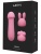 Нежно-розовый мини-вибратор Nana с 3 насадками - 10,6 см.