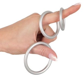 Набор из 3 эрекционных колец Metallic Silicone Cock Ring Set