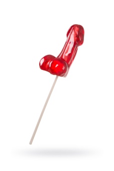 Красный леденец в форме фаллоса со вкусом виски - 80 гр.