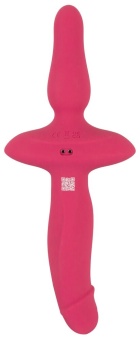 Розовый двусторонний вибратор 2in1 Vibrator   Butt Plug