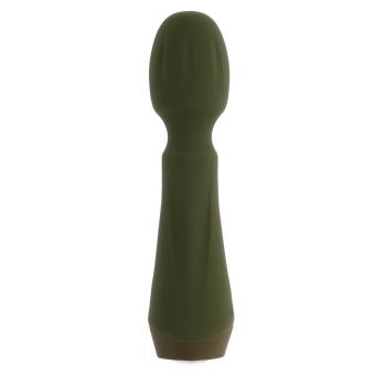 Мини-вибромассажёр цвета хаки Heartfelt - 13,4 см.