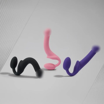 Безремневой гибкий страпон Strap-on-me Bendable L розовый