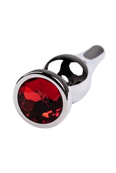 Анальная пробка-капля с красным кристаллом ToyFa Metal - 10 см