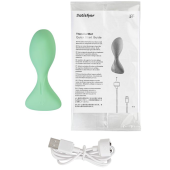 Анальная пробка с вибрацией Satisfyer Trendsetter с приложением зеленая